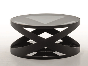 RIMINI - Metal and glass coffee table with marble base _ Tonin Casa